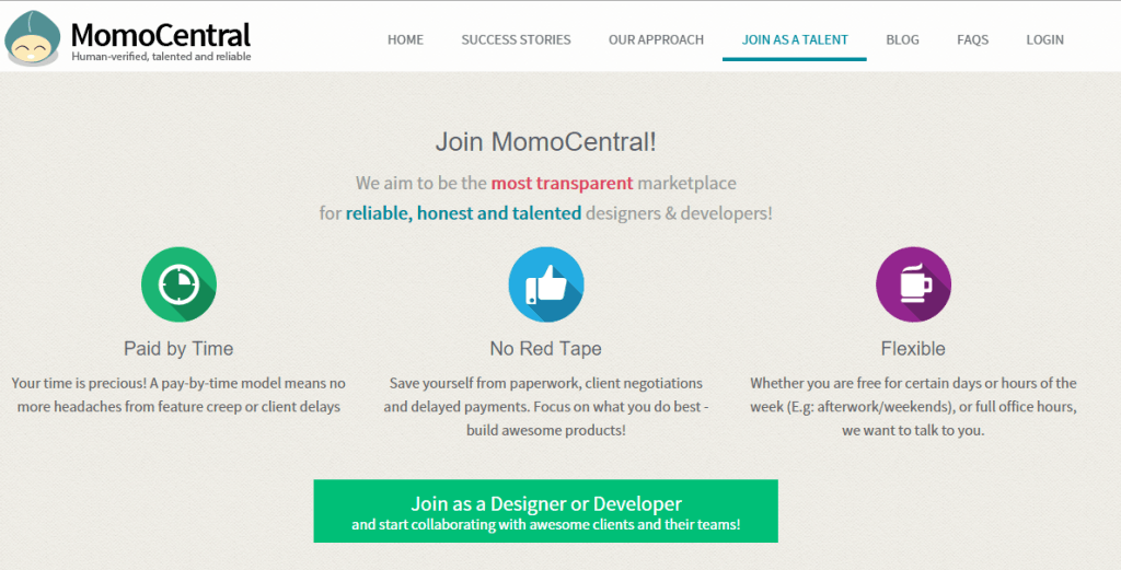 MomoCentral home page