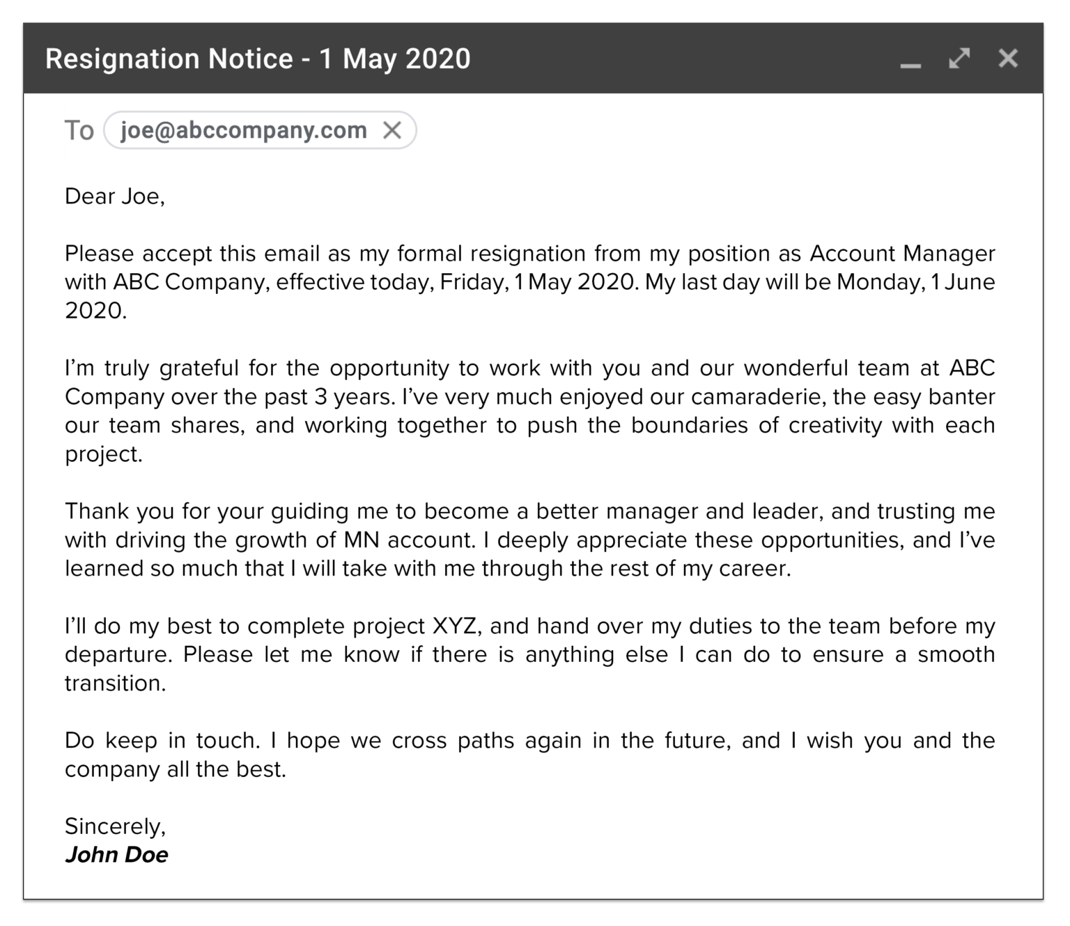 How To Write A Resignation Letters Templates For Singapore