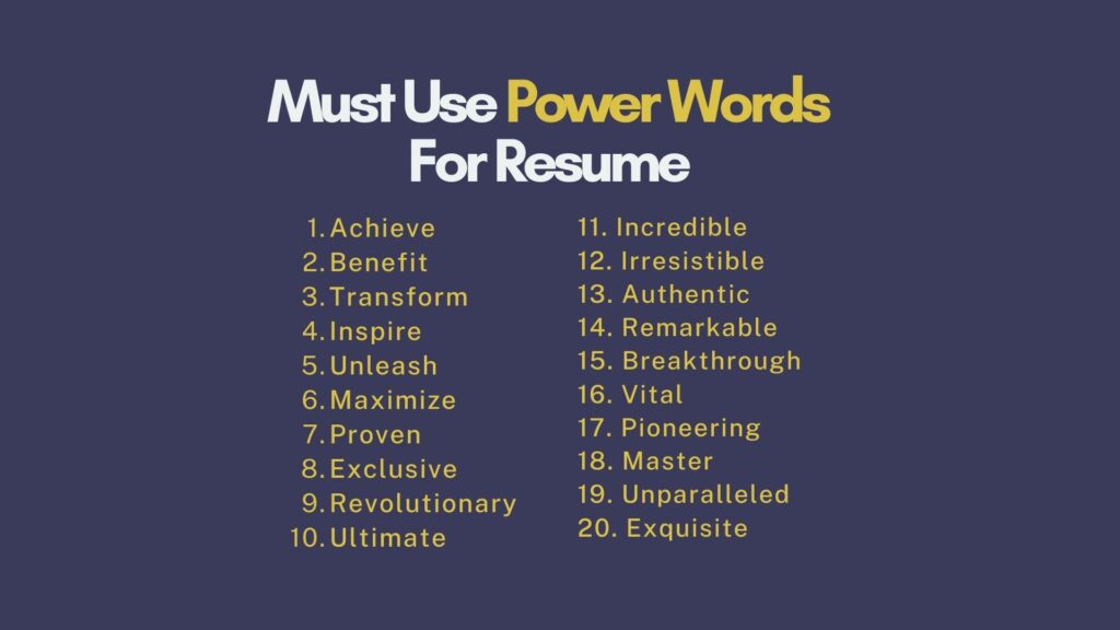 power words for resume